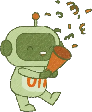Otii mascot listening to feedback